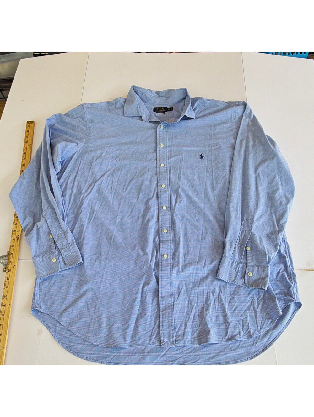Polo Ralph Lauren Performance Men's 3XLT Big & Tall Blue/White Check LS Shirt